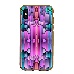 Чехол iPhone XS Max матовый Калейдоскоп абстракции, цвет: 3D-коричневый