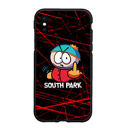 Чехол iPhone XS Max матовый Мультфильм Южный парк Эрик South Park, цвет: 3D-черный