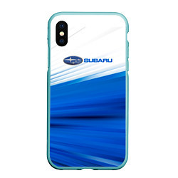 Чехол iPhone XS Max матовый Subaru субару sport, цвет: 3D-мятный