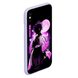 Чехол iPhone XS Max матовый Шинобу Кочо силуэт Клинок рассекающего демона, цвет: 3D-светло-сиреневый — фото 2