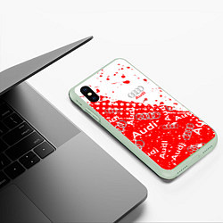 Чехол iPhone XS Max матовый АУДИ Autosport брызги Паттерн, цвет: 3D-салатовый — фото 2
