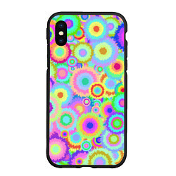 Чехол iPhone XS Max матовый Disco-Tie-Dye, цвет: 3D-черный