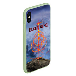 Чехол iPhone XS Max матовый Elden Ring, Logo, цвет: 3D-салатовый — фото 2