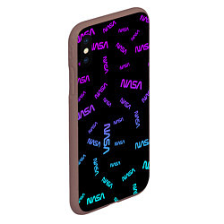 Чехол iPhone XS Max матовый NASA NEON PATTERN, цвет: 3D-коричневый — фото 2