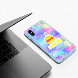 Чехол iPhone XS Max матовый Трендовая утя Lalafanfan, цвет: 3D-голубой — фото 2