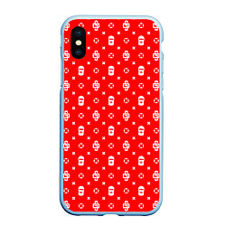 Чехол iPhone XS Max матовый Red Dope Ski Mask Camo Dope Street Market, цвет: 3D-голубой