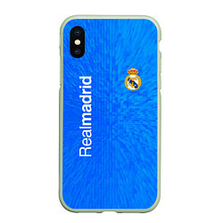 Чехол iPhone XS Max матовый Реал мадрид real madrid abstraction, цвет: 3D-салатовый