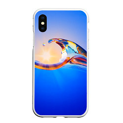 Чехол iPhone XS Max матовый Градиент Волна Абстракция, цвет: 3D-белый