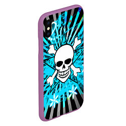 Чехол iPhone XS Max матовый Neon Skull, цвет: 3D-фиолетовый — фото 2
