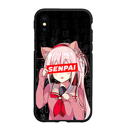 Чехол iPhone XS Max матовый Senpai, Anime Неко тян, цвет: 3D-черный