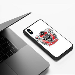 Чехол iPhone XS Max матовый Покер, Черепа, Карты, цвет: 3D-черный — фото 2