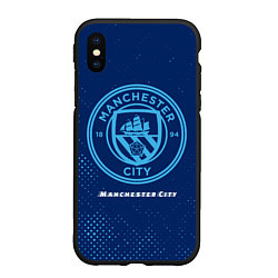 Чехол iPhone XS Max матовый MANCHESTER CITY Manchester City, цвет: 3D-черный