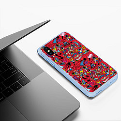 Чехол iPhone XS Max матовый Много космоса, цвет: 3D-голубой — фото 2