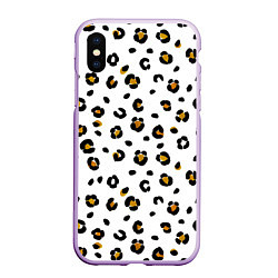 Чехол iPhone XS Max матовый Пятна леопарда leopard spots, цвет: 3D-сиреневый