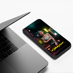 Чехол iPhone XS Max матовый Judy cyberpunk2077, цвет: 3D-черный — фото 2