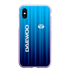 Чехол iPhone XS Max матовый DAEWOO спорт, цвет: 3D-сиреневый