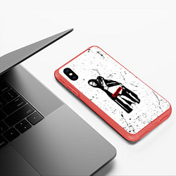 Чехол iPhone XS Max матовый Banksy Mona Lisa Бэнкси, цвет: 3D-красный — фото 2