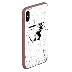 Чехол iPhone XS Max матовый Banksy крыса в очках, цвет: 3D-коричневый — фото 2