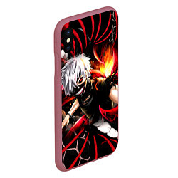 Чехол iPhone XS Max матовый Tokyo Ghoul Токийский Гуль Red Snake, цвет: 3D-малиновый — фото 2