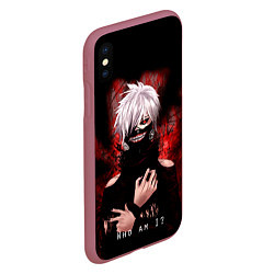 Чехол iPhone XS Max матовый Tokyo Ghoul Токийский Гуль Who am I, цвет: 3D-малиновый — фото 2