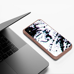 Чехол iPhone XS Max матовый BANKSY БЭНКСИ крыса в очках глитч, цвет: 3D-коричневый — фото 2