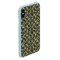 Чехол iPhone XS Max матовый Камуфляж с Сеткой, цвет: 3D-голубой — фото 2