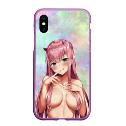 Чехол iPhone XS Max матовый Darling In The FranXX Dreamy 002, цвет: 3D-фиолетовый