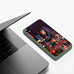 Чехол iPhone XS Max матовый Vi Cyberpunk2077, цвет: 3D-темно-зеленый — фото 2