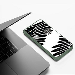 Чехол iPhone XS Max матовый ГЕРБ РОССИИ КРЫЛЬЯ СВОБОДЫ, цвет: 3D-темно-зеленый — фото 2