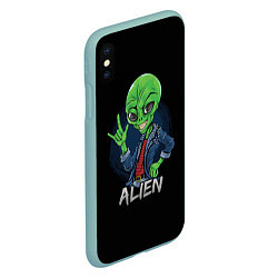 Чехол iPhone XS Max матовый ALIEN ИНОПЛАНЕТЯНИН, цвет: 3D-мятный — фото 2