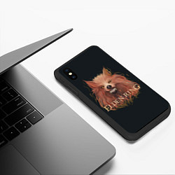 Чехол iPhone XS Max матовый Алый волк из Elden Ring, цвет: 3D-черный — фото 2