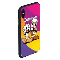 Чехол iPhone XS Max матовый Cuphead Show Чашечки, цвет: 3D-черный — фото 2