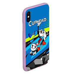 Чехол iPhone XS Max матовый 2 чашечки cuphead, цвет: 3D-сиреневый — фото 2