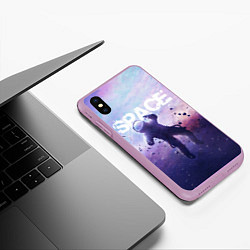 Чехол iPhone XS Max матовый Space walk, цвет: 3D-сиреневый — фото 2