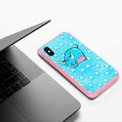 Чехол iPhone XS Max матовый Большой голубой слон, цвет: 3D-баблгам — фото 2