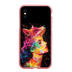 Чехол iPhone XS Max матовый Девушка -лиса, цвет: 3D-баблгам