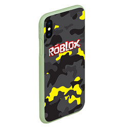 Чехол iPhone XS Max матовый Roblox Камуфляж Жёлто-Серый, цвет: 3D-салатовый — фото 2