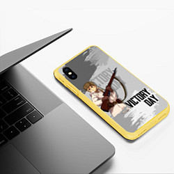 Чехол iPhone XS Max матовый Victory day, цвет: 3D-желтый — фото 2