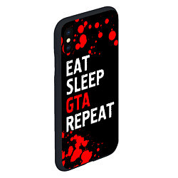 Чехол iPhone XS Max матовый Eat Sleep GTA Repeat - Брызги, цвет: 3D-черный — фото 2