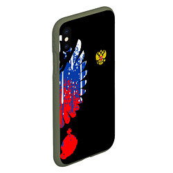 Чехол iPhone XS Max матовый Герб russia, цвет: 3D-темно-зеленый — фото 2