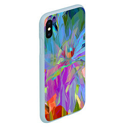 Чехол iPhone XS Max матовый Abstract color pattern Summer 2022, цвет: 3D-голубой — фото 2