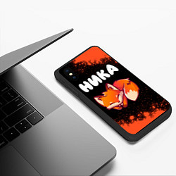 Чехол iPhone XS Max матовый Ника ЛИСИЧКА Краска, цвет: 3D-черный — фото 2