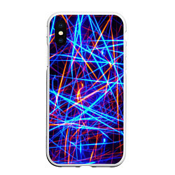 Чехол iPhone XS Max матовый Neon pattern Fashion 2055, цвет: 3D-белый