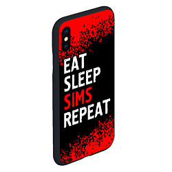 Чехол iPhone XS Max матовый Eat Sleep Sims Repeat Краска, цвет: 3D-черный — фото 2