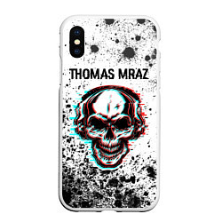 Чехол iPhone XS Max матовый Thomas Mraz - ЧЕРЕП - Краска, цвет: 3D-белый