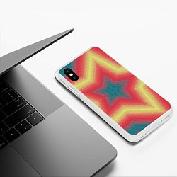Чехол iPhone XS Max матовый Звездный современный узор, цвет: 3D-белый — фото 2