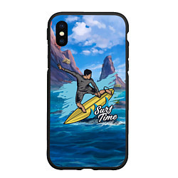 Чехол iPhone XS Max матовый Серфинг Surf, цвет: 3D-черный