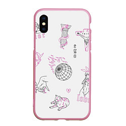 Чехол iPhone XS Max матовый Эго, цвет: 3D-розовый