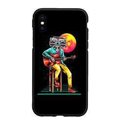 Чехол iPhone XS Max матовый РОБОТ МАГНИТОФОН, цвет: 3D-черный