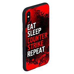 Чехол iPhone XS Max матовый Eat Sleep Counter Strike Repeat Брызги, цвет: 3D-черный — фото 2